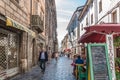 Historical centre of Aosta, full of shops and restaurants in Valle dÃ¢â¬â¢Aosta, Italy